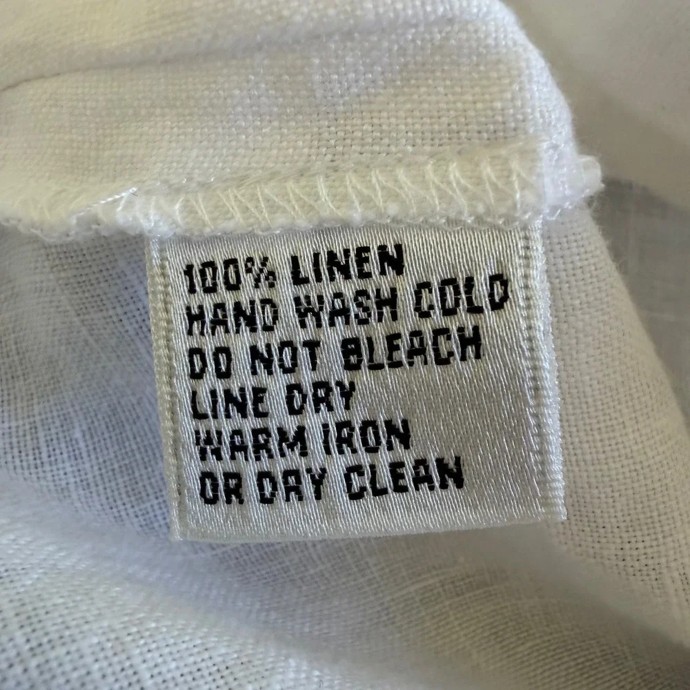 Vintage Talbots size 2 White 100% Irish Linen V-Neck Pintuck Sleeveless Tank Top - Picture 6 of 6